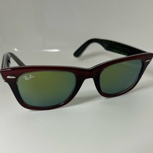 RayBan Classic Wayfarer Limited Edition RB2140 Burgundy with Green Mirror Lenses